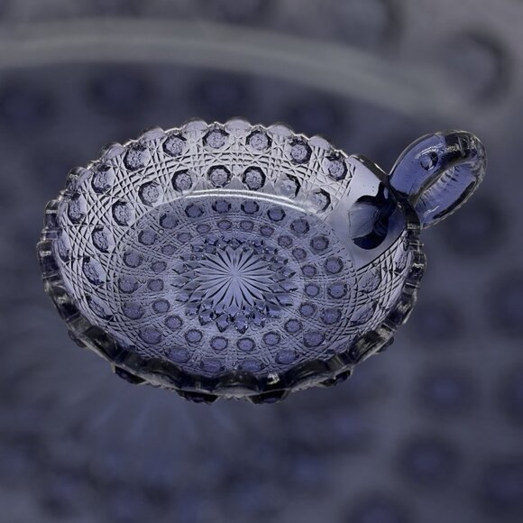 Pressed Glass Vintage Purple Nappy Dish Bowl Collectible Early Glass MCM - Picture 15 of 16